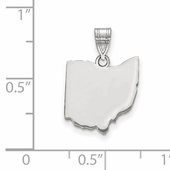 14k White Gold 14KW Ohio State Pendant