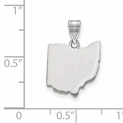 14k White Gold 14KW Ohio State Pendant