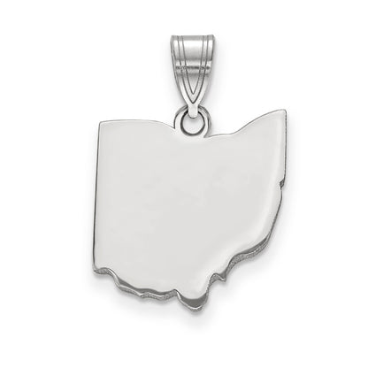 14k White Gold 14KW Ohio State Pendant