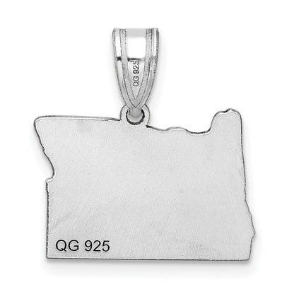 14K White Gold 14Kw Oregon State Pendant