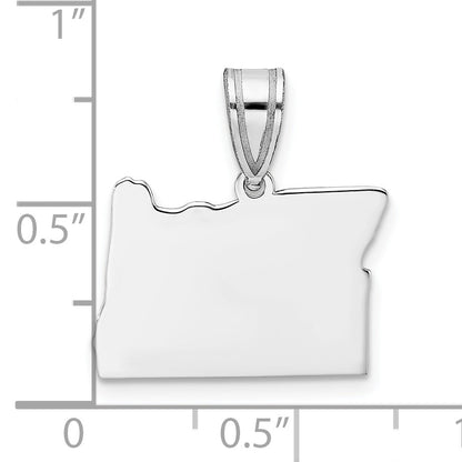 14K White Gold 14Kw Oregon State Pendant