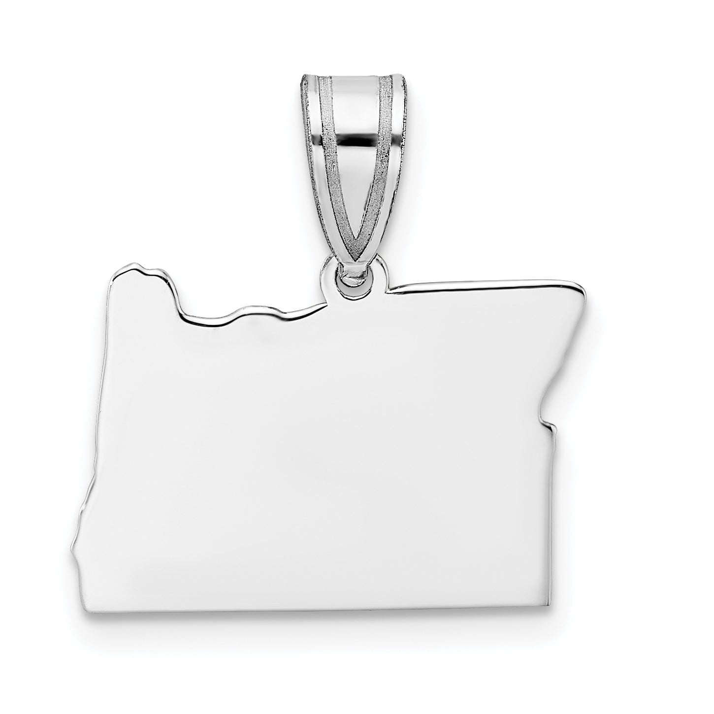 Sterling Silver Silver/Rhodium Plated Oregon State Pendant