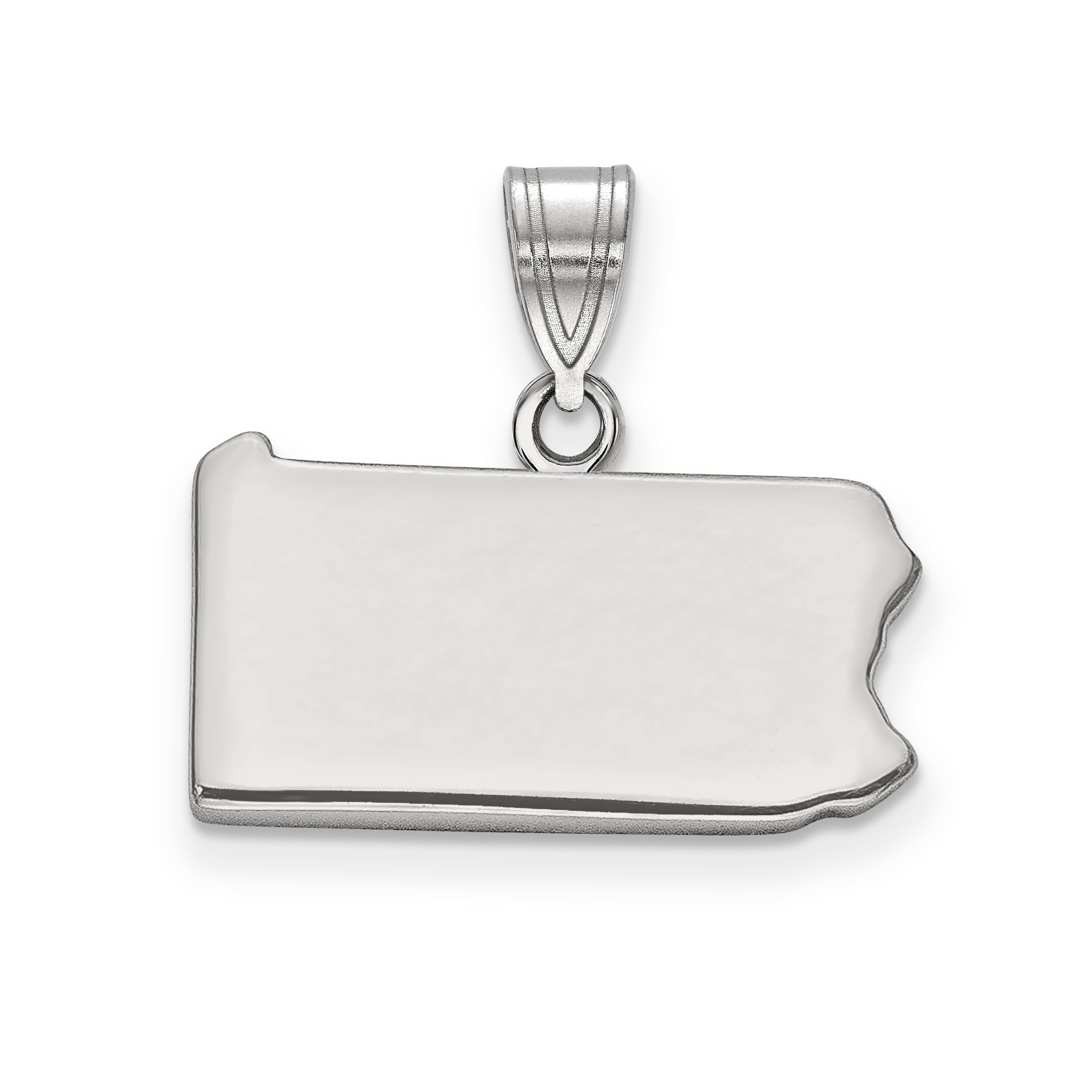 Sterling Silver Silver/Rhodium Plated Pennsylvania State Pendant