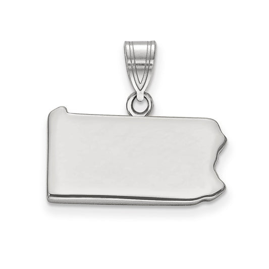 14K White Gold 14Kw Pennsylvania State Pendant