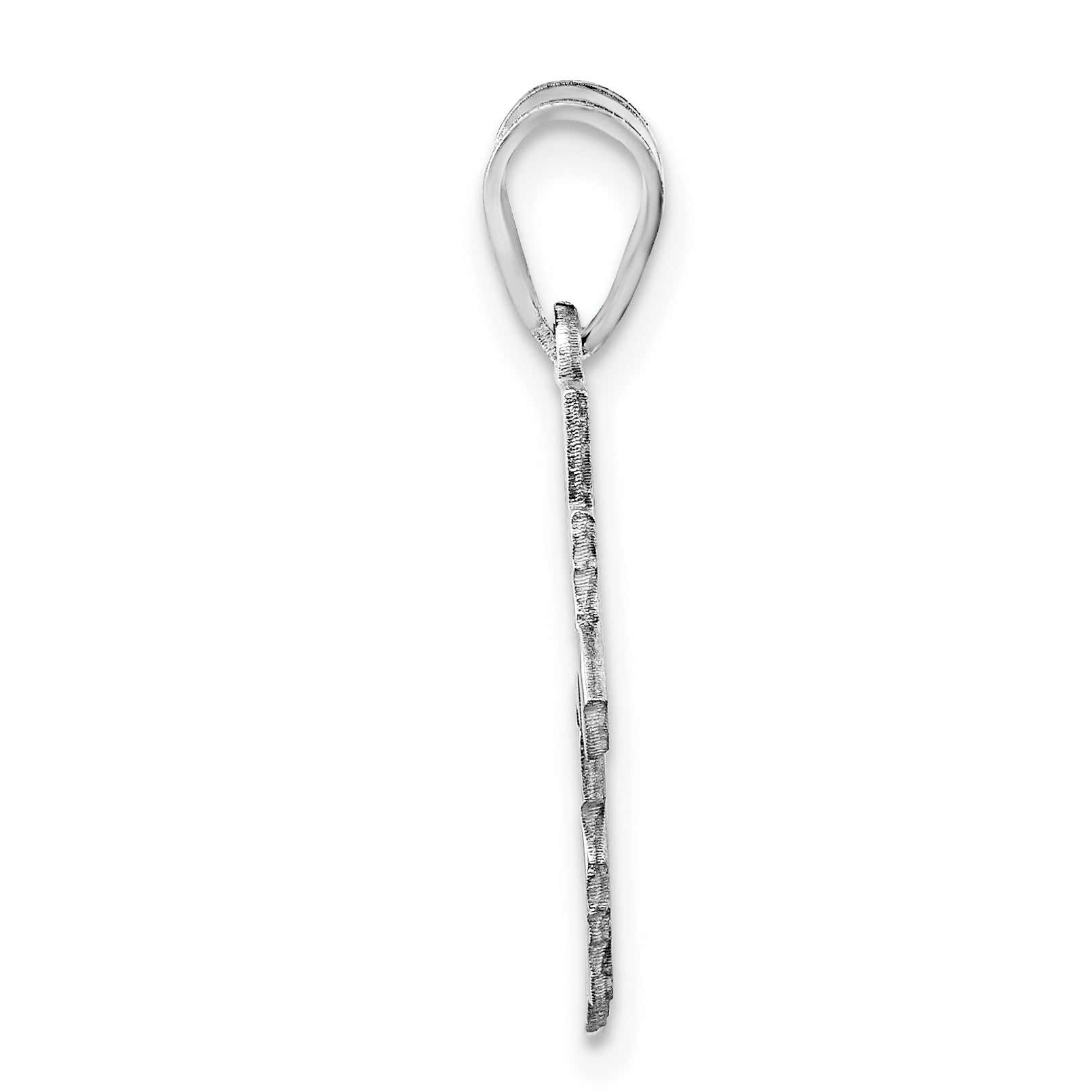 Sterling Silver Silver/Rhodium Plated Rhode Island State Pendant