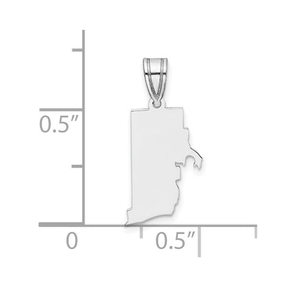 14K White Gold 14Kw Rhode Island State Pendant