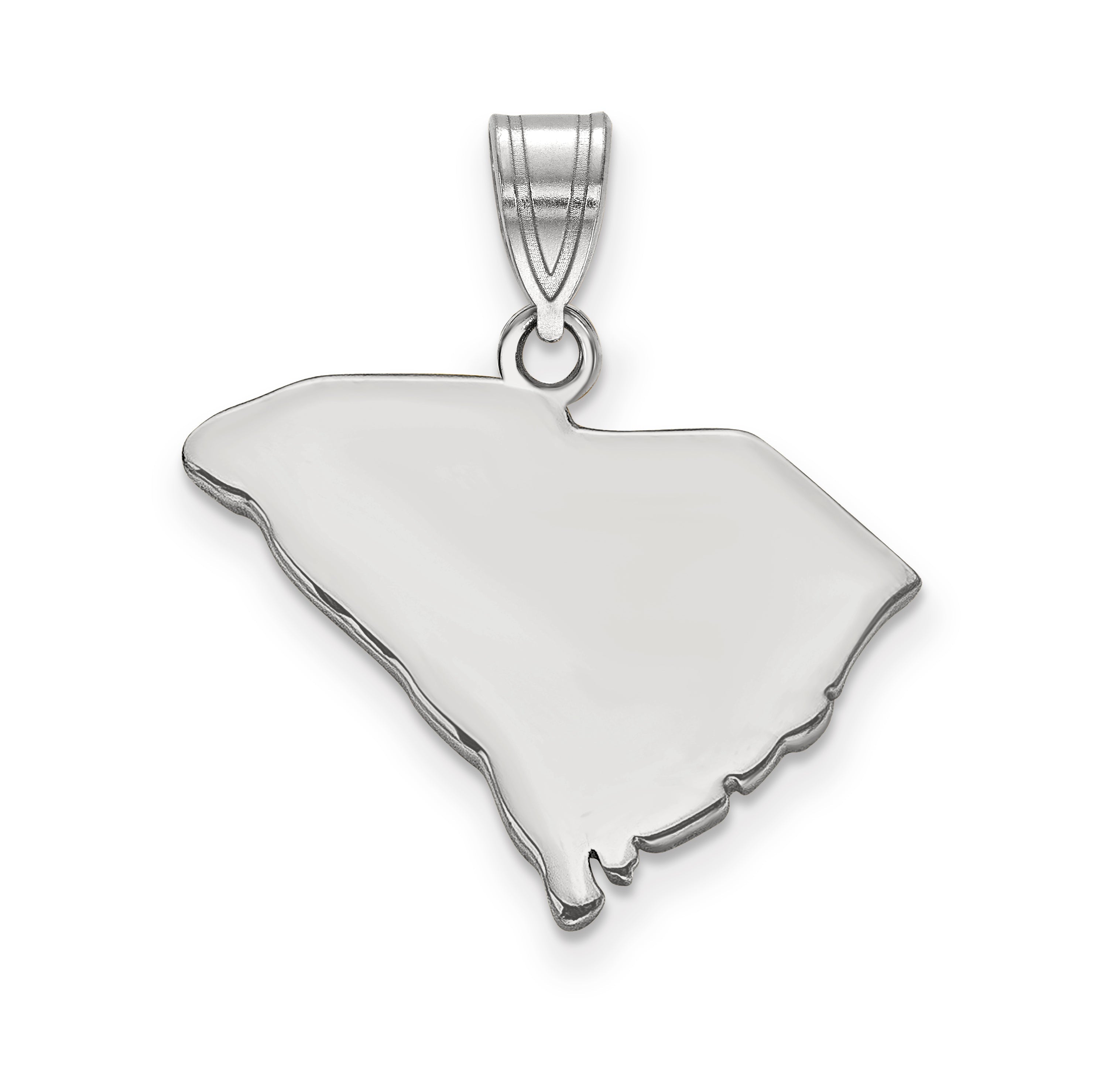 Sterling Silver Silver/Rhodium Plated South Carolina State Pendant