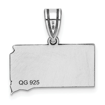 14k White Gold 14KW South Dakota State Pendant