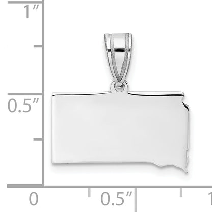 14k White Gold 14KW South Dakota State Pendant