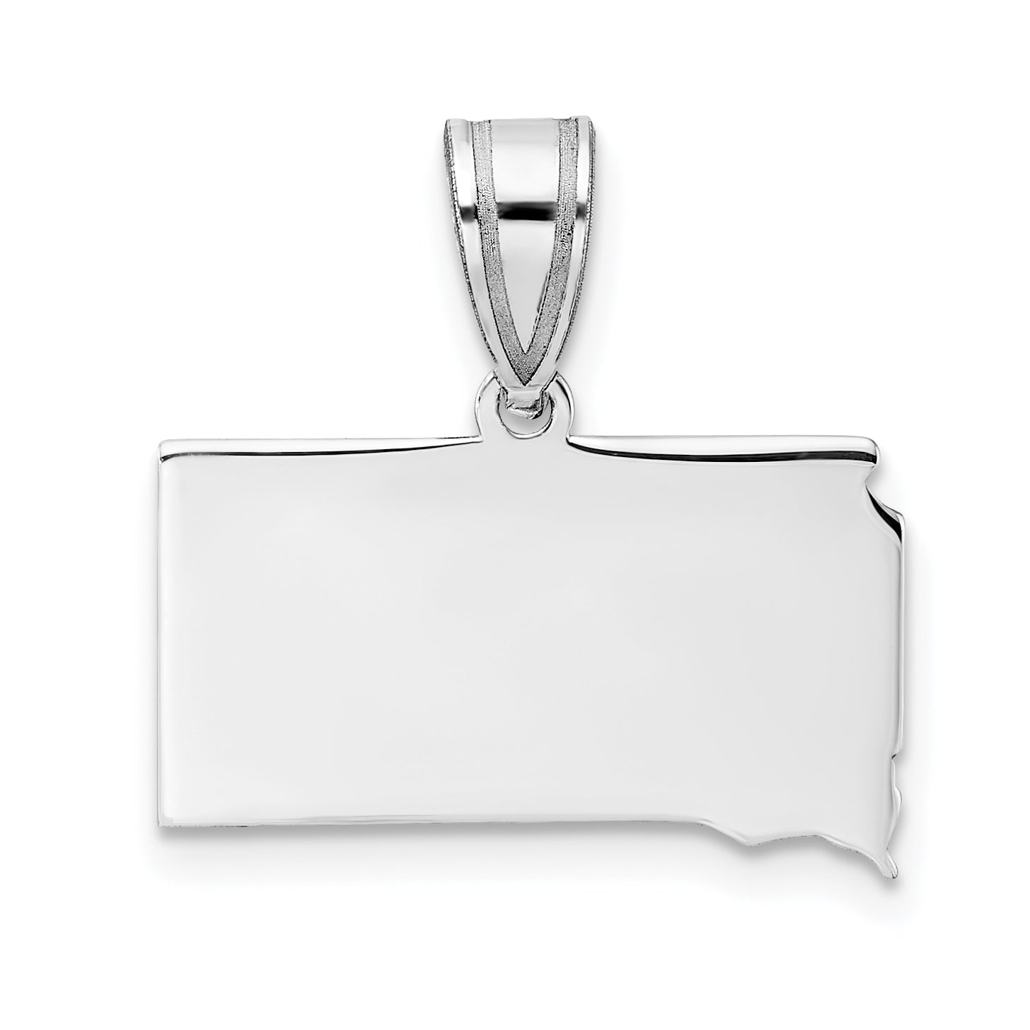Sterling Silver Silver/Rhodium Plated South Dakota State Pendant
