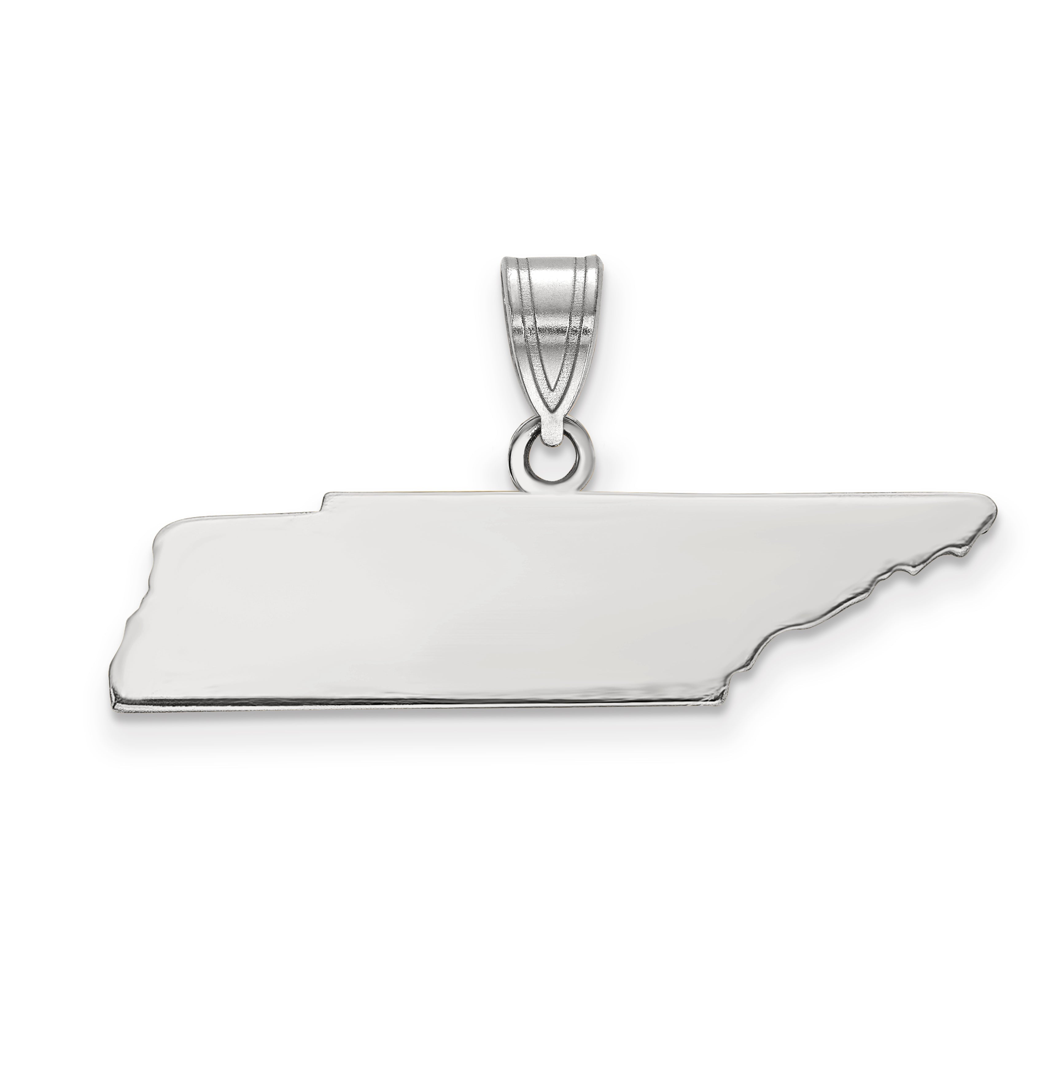 Sterling Silver Silver/Rhodium Plated Tennessee State Pendant