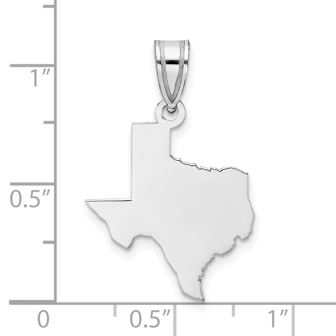 Sterling Silver Silver/Rhodium Plated Texas State Pendant