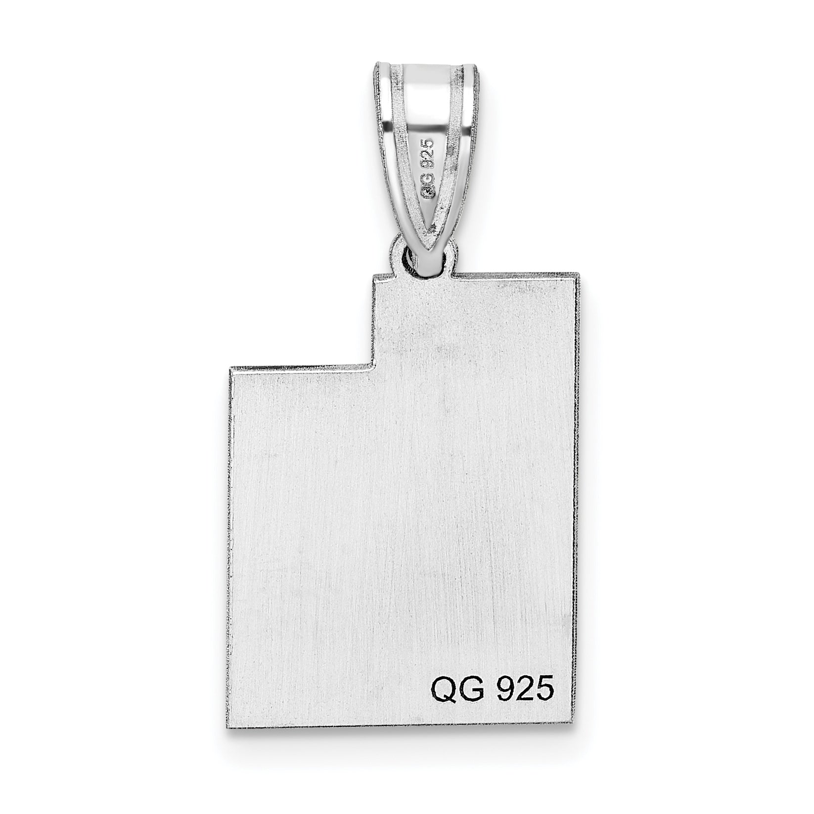 Sterling Silver Silver/Rhodium Plated Utah State Pendant