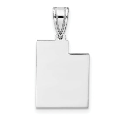 Sterling Silver Silver/Rhodium Plated Utah State Pendant