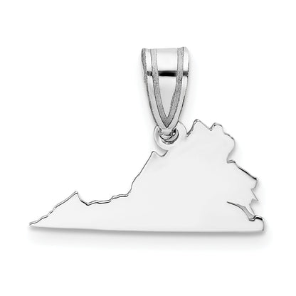 14K White Gold 14Kw Virginia State Pendant