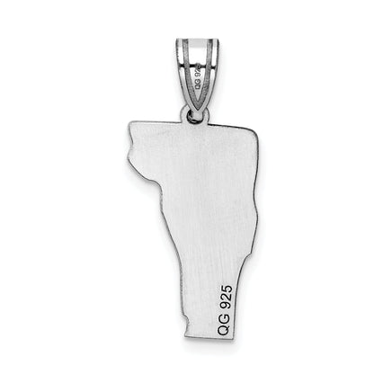 Sterling Silver Silver/Rhodium Plated Vermont State Pendant