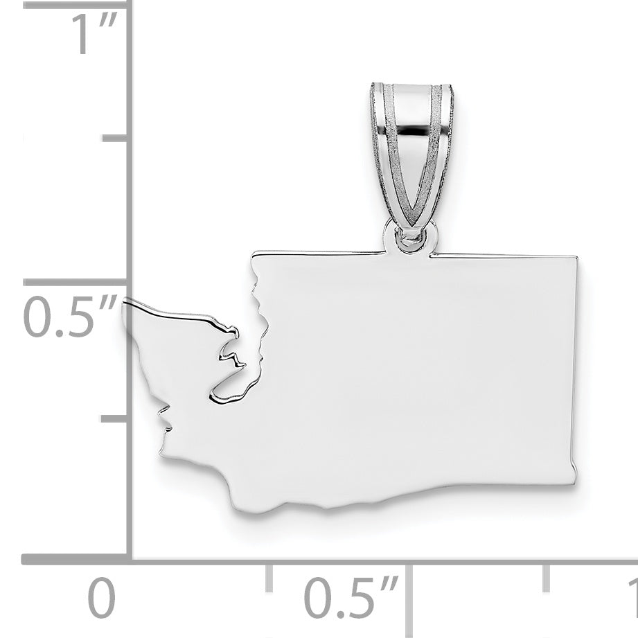 14K White Gold 14Kw Washington State Pendant