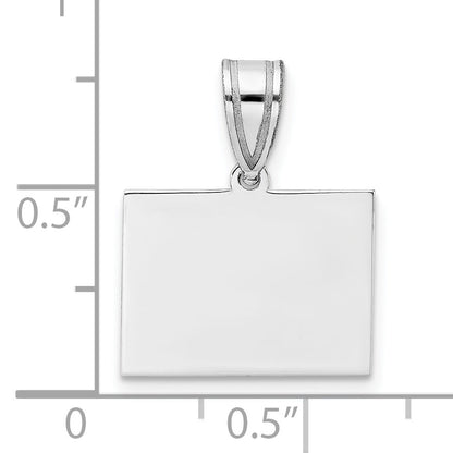14K White Gold 14Kw Wyoming State Pendant