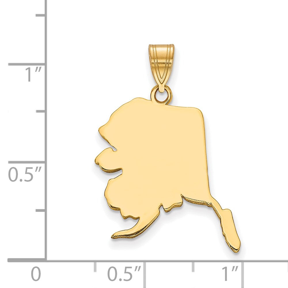 Gold Plated Sterling Silver/Gold Alaska State Pendant