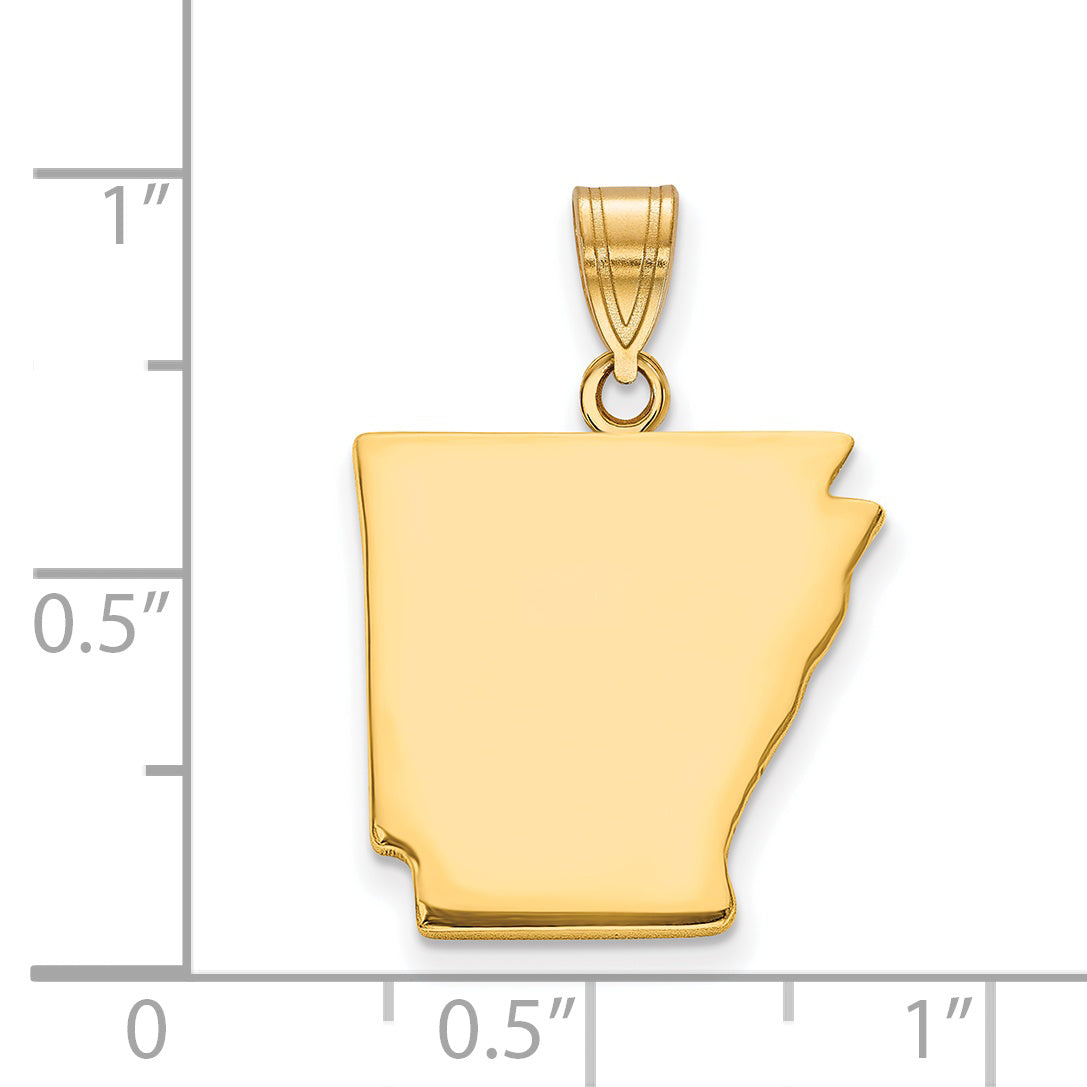 Gold Plated Sterling Silver/Gold Arkansas State Pendant
