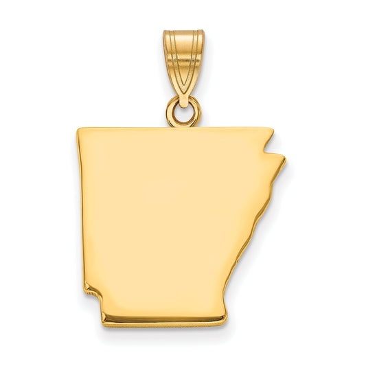 Gold Plated Sterling Silver/Gold Arkansas State Pendant
