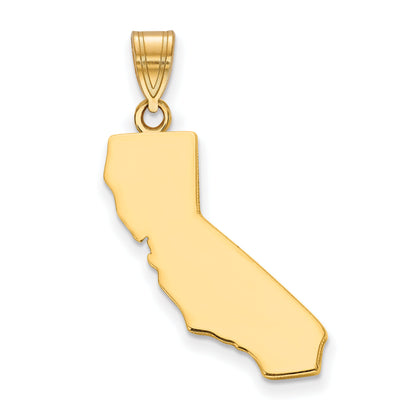 Gold Plated Sterling Silver/Gold California State Pendant