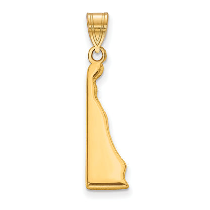 Gold Plated Sterling Silver/Gold Delaware State Pendant