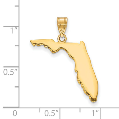 Gold Plated Sterling Silver/Gold Florida State Pendant