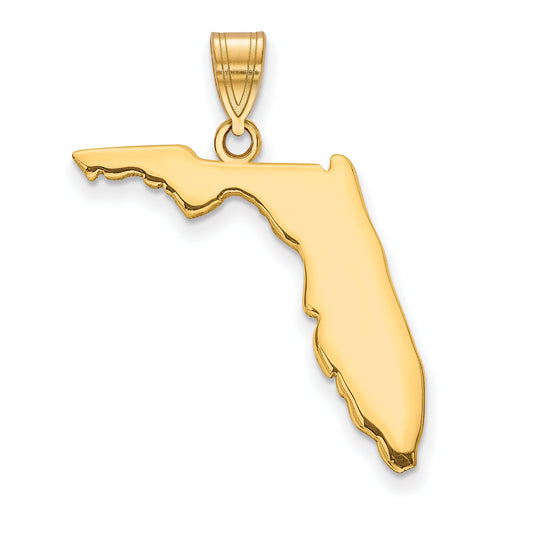 Gold Plated Sterling Silver/Gold Florida State Pendant
