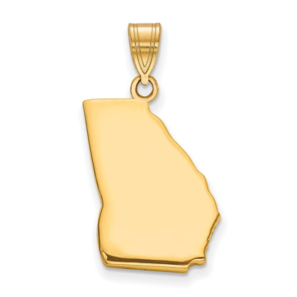 Gold Plated Sterling Silver/Gold Georgia State Pendant