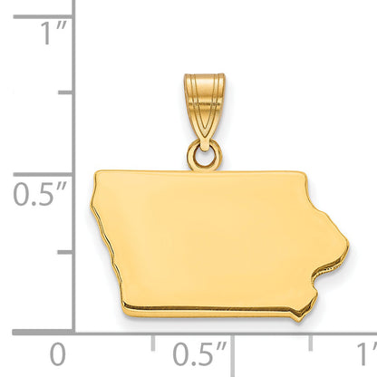 Gold Plated Sterling Silver/Gold Iowa State Pendant