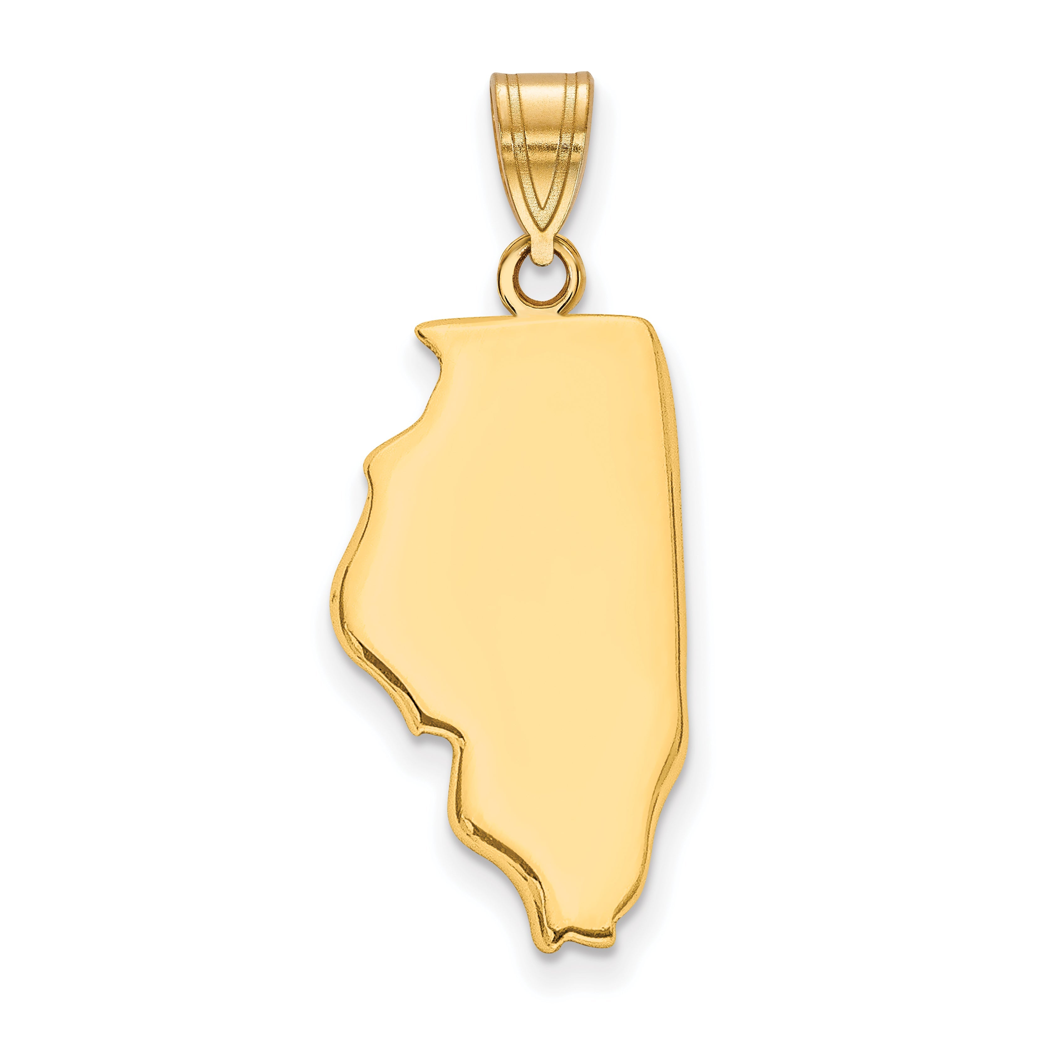 Gold Plated Sterling Silver/Gold Illinois State Pendant