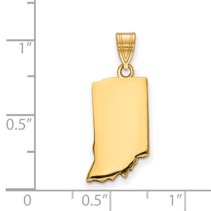 Gold Plated Sterling Silver/Gold Indiana State Pendant