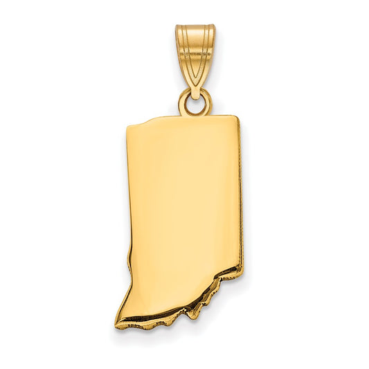 Gold Plated Sterling Silver/Gold Indiana State Pendant