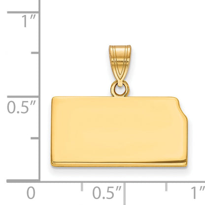 Gold Plated Sterling Silver/Gold Kansas State Pendant