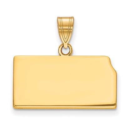 Gold Plated Sterling Silver/Gold Kansas State Pendant