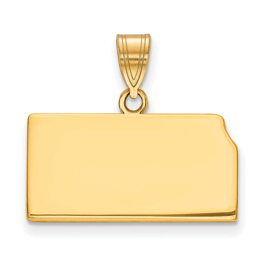 Gold Plated Sterling Silver/Gold Kansas State Pendant