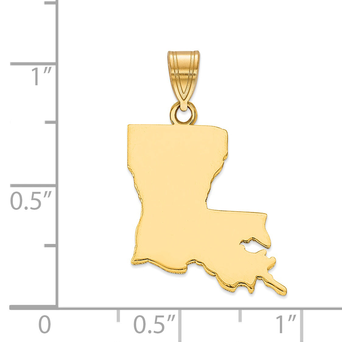 Gold Plated Sterling Silver/Gold Louisiana State Pendant