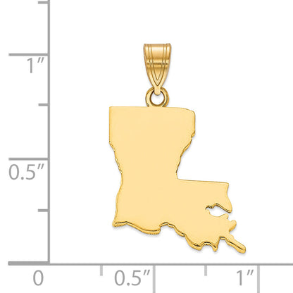 Gold Plated Sterling Silver/Gold Louisiana State Pendant
