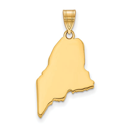 Gold Plated Sterling Silver/Gold Maine State Pendant