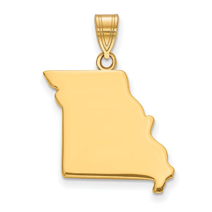 Gold Plated Sterling Silver/Gold Missouri State Pendant