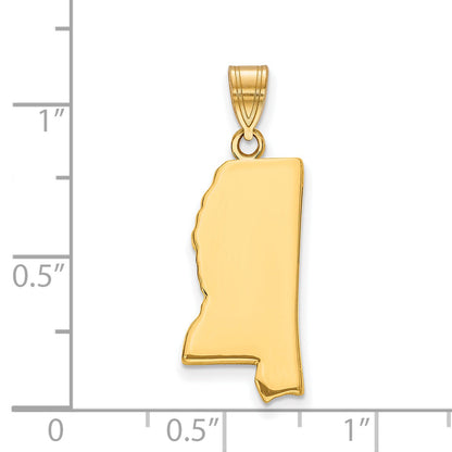 Gold Plated Sterling Silver/Gold Mississippi State Pendant
