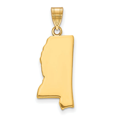 Gold Plated Sterling Silver/Gold Mississippi State Pendant
