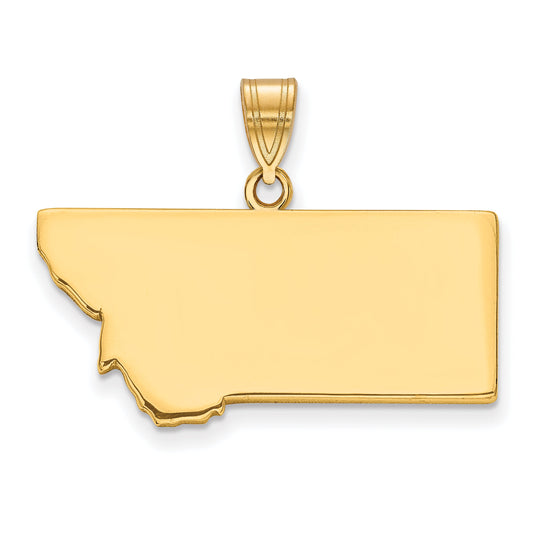 Gold Plated Sterling Silver/Gold Montana State Pendant