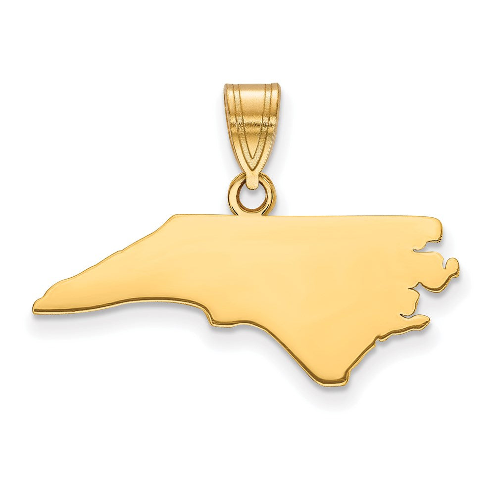 Gold Plated Sterling Silver/Gold North Carolina State Pendant