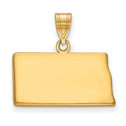 Gold Plated Sterling Silver/Gold North Dakota State Pendant