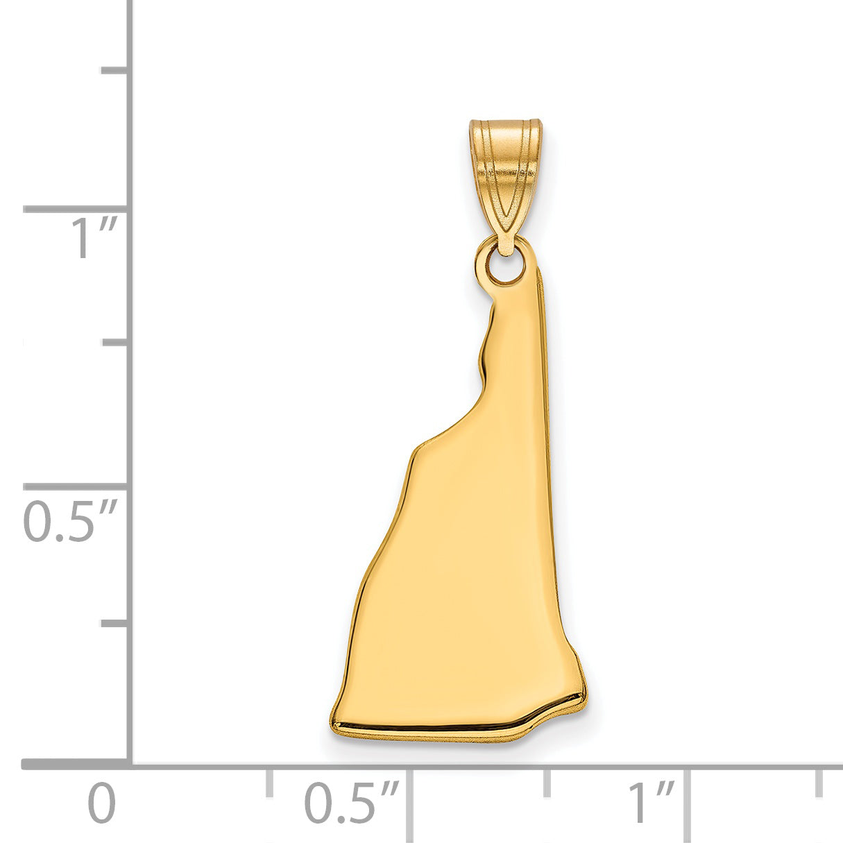 Gold Plated Sterling Silver/Gold New Hampshire State Pendant