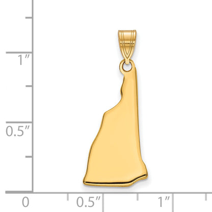 Gold Plated Sterling Silver/Gold New Hampshire State Pendant