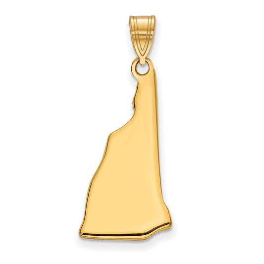 Gold Plated Sterling Silver/Gold New Hampshire State Pendant