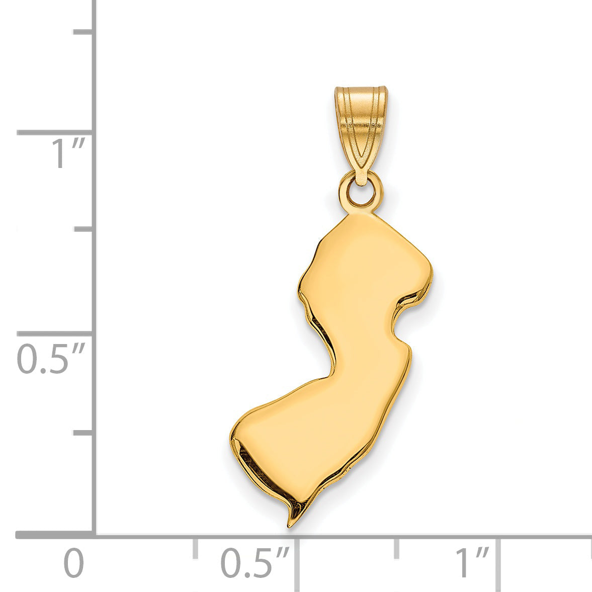 Gold Plated Sterling Silver/Gold New Jersey State Pendant